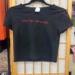 Chemistry Black Crop Top with Red Detail